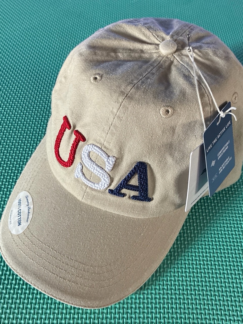 Brand New USA Embroidered Baseball Cap - Beige